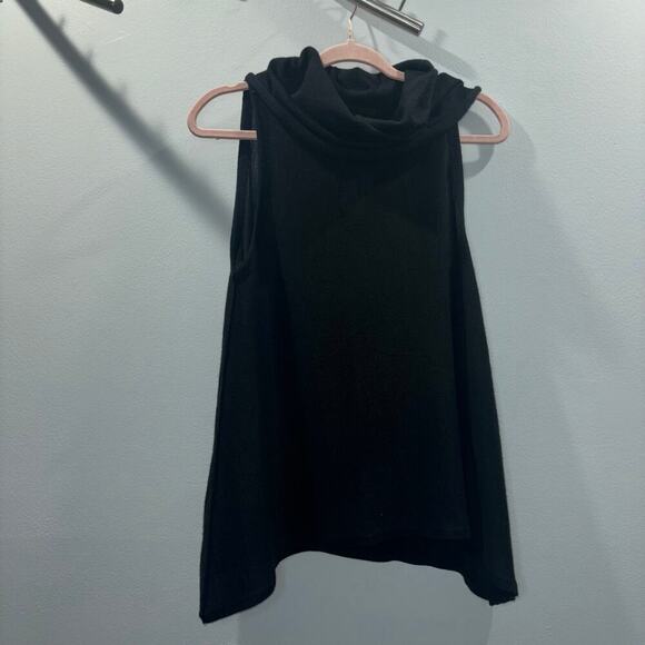 Alice + Olivia Black Wool and Cashmere Blend Top | Asymmetrical Hem | Size Small - Picture 2 of 11